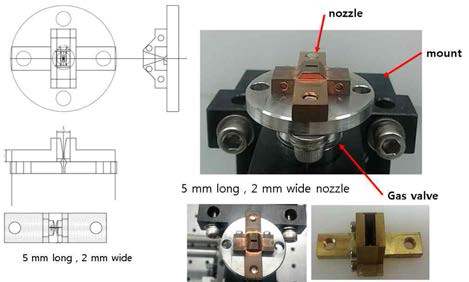 기체 노즐 도면과 제작된 기체 노즐