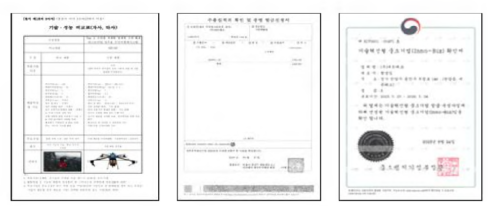 기술·성능 비교표, 수출실적 확인 및 증명 발급 신청서, 기술혁신형 중소기업 확인서