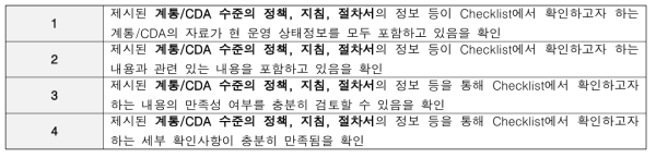 Checklist C 타입에 대한 표준 Acceptance Criteria