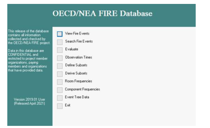 FIRE Database 초기 화면