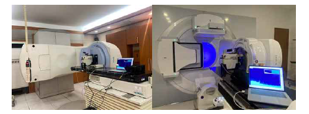 선형가속기 장비 방사화 측정 (좌) 지멘스 사 선형가속기, (우) 엘렉타 사 선형가속기