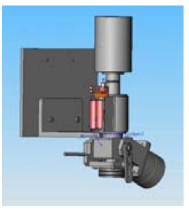 표면 크기가 100 mm × 100 mm인 섬광체의 가시화