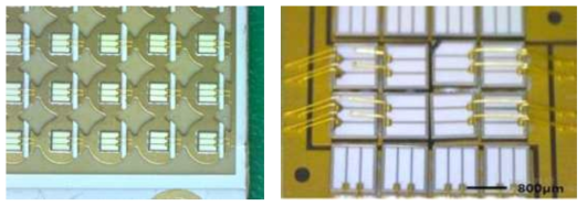 LED 간격 2.8mm(좌), LED 간격 0.2mm(우)