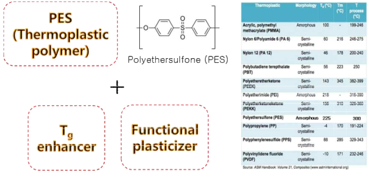 Tg enhancer 및 plasticizer를 활용한 신규 PES 소재