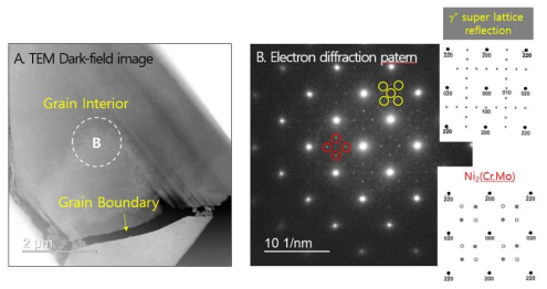TEM 이미지 및 전자회절 패턴 1