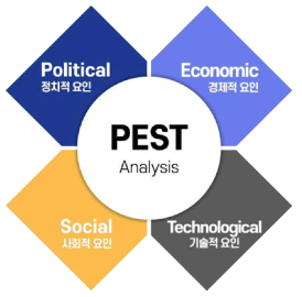 PEST 분석 도식 예시