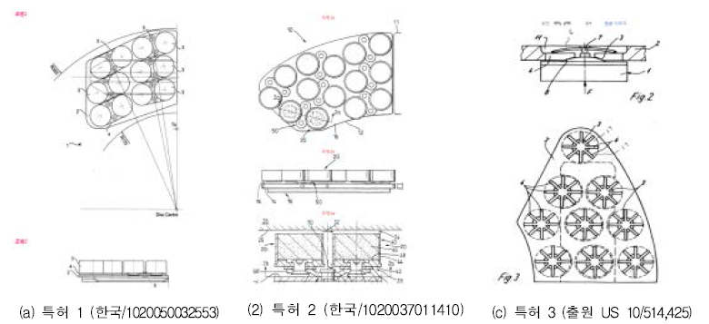 상업화 적용 중인 유연 제동패드의 특허 대표도
