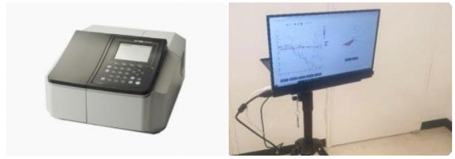 기반환경 시험실의 UV-Spectroscopy(좌) 및 디지털 후각 시스템(우)