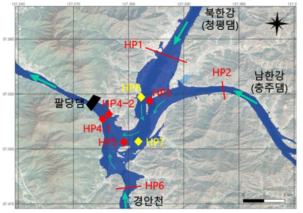 2차년도 수체 미세플라스틱 시료의 채취 지점