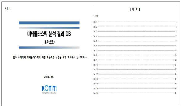 미세플라스틱 분석 결과 DB 별도 첨부 (부록 3)