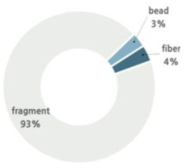 수체 중 미세플라스틱 형태별 분포현황