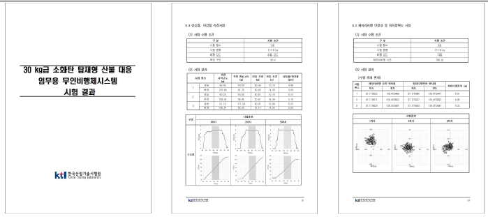 시험평가 보고서 개발 사례 - 산불 대응 임무용 무인이동체시스템 시험결과 보고서