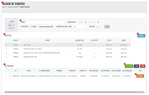 AI과제 및 자료관리 화면