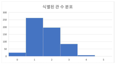 식별된 관로 수 분포