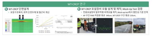 WT-CRCP 단면 설계 및 Mock-up 수행