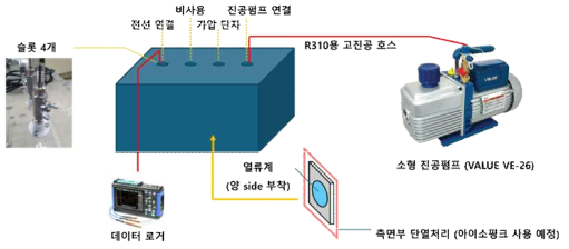열전소자 진공 환경 열전도도 측정 실험 설계도