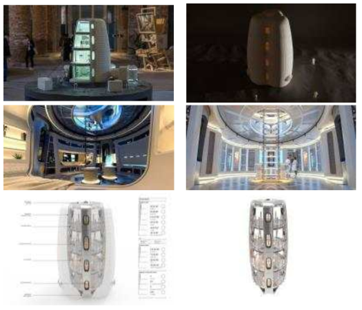 SOM presented a detailed scale model of Moon Village (달 장기체류 실현할 SOM의 팽창식 주거지)