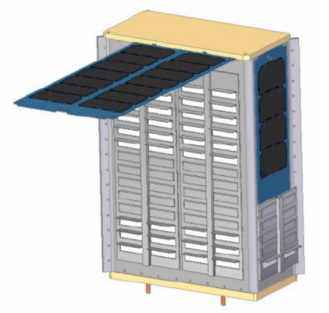 6U 사이즈 Dellingr 큐브셋에 부착된 타입 열루버(thermal louver), NASA GSFC