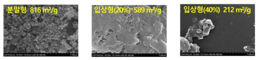 고분자 함량 변화에 따른 SEM 이미지