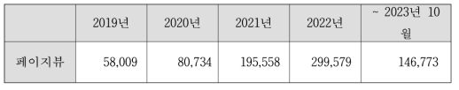 DataON 페이지 뷰 현황