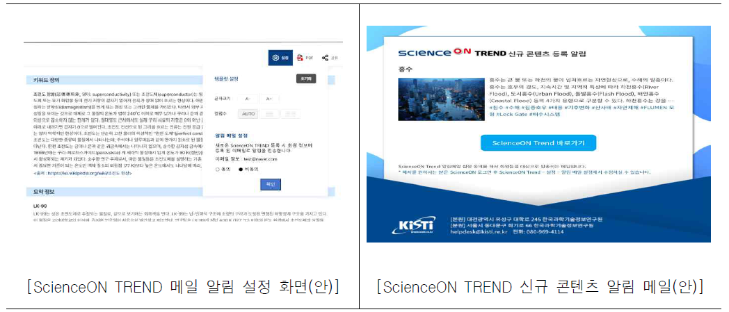 ScienceON TREND 메일링 서비스(안)