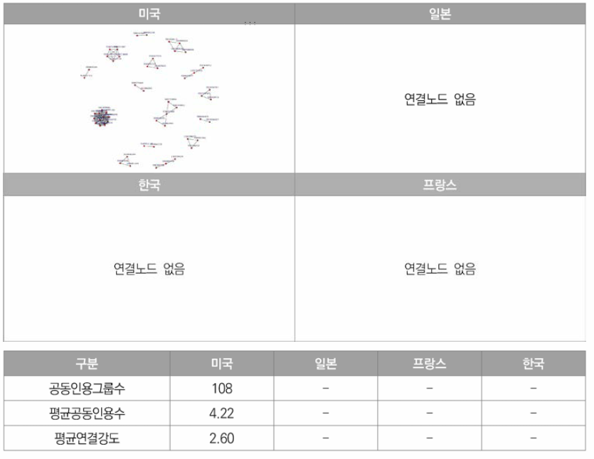 원자로계통의 국가별 Co-citation분석결과