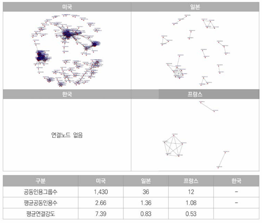 원전시설 및 운영의 국가별 Co-citation분석결과