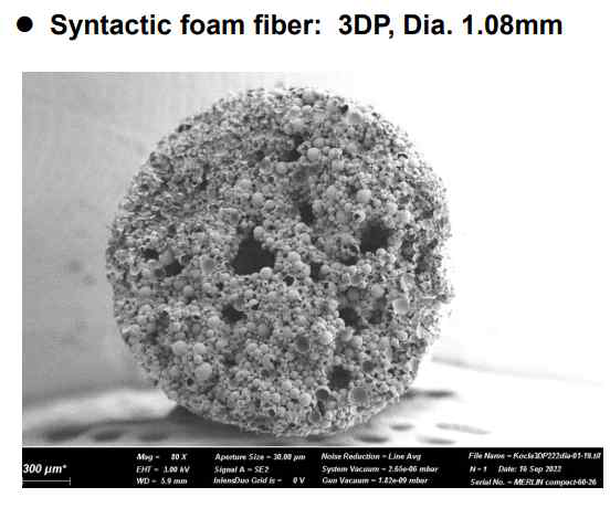 B06 Expanded photo of filament-type protective insulation filament using syntactic foam