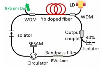SESAM을 이용한 링 모양의 전광섬유 레이저 구성도