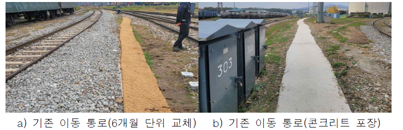 기존의 이동통로 포장방법