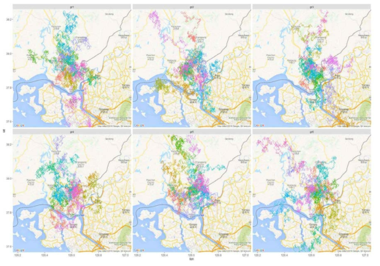 북한 개성 출발 얼룩날개모기류의 비행 시뮬레이션 결과 1