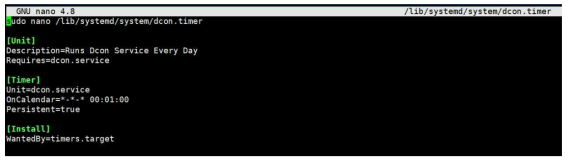 systemd dcon.timer 스크립트 내용