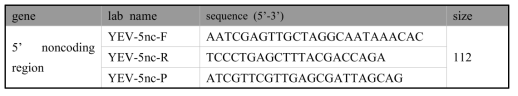 Yellow fever virus reference real time PCR 정보