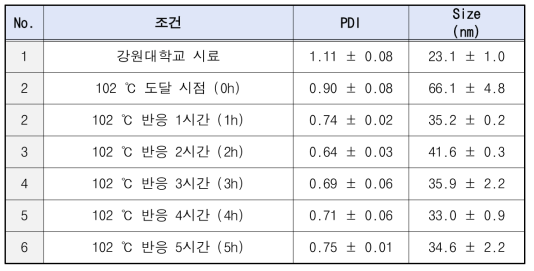 3차 시제품 입자 크기 결과