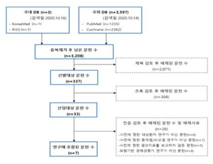 ICT를 활용한 모니터링 서비스의 비용 효과성에 대한 문헌 선정 흐름도