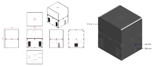 개발 장비용 외부 케이스의 설계 도면