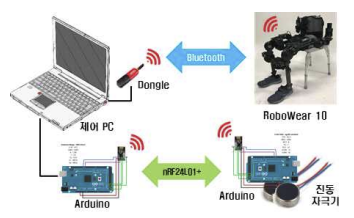 무선 통신 기반 진동자극/로봇 제어