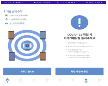 COVID-19 확산 방지를 위한 스마트폰 접촉 추적 애플리케이션