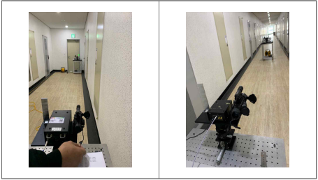 측정시나리오에 따른 사무실 건물의 복도 환경에 대한 측정 모습