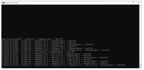 중계기 패킷 이동 경로 확인