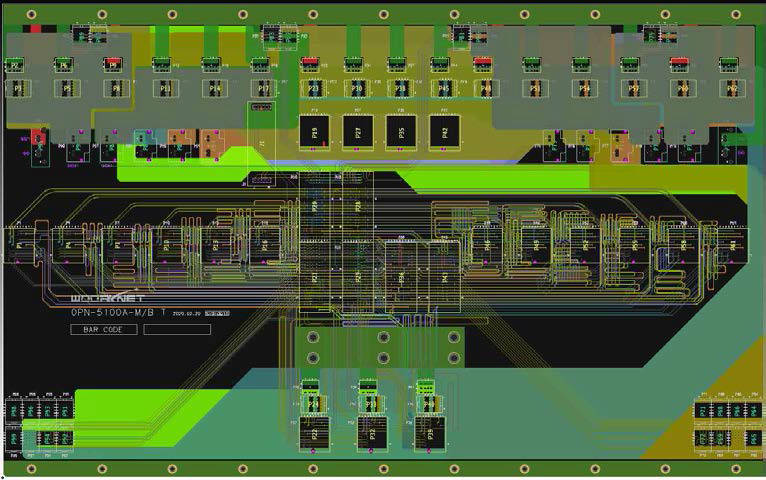 16T POTN 시스템 저속 백플레인 PCB 형상