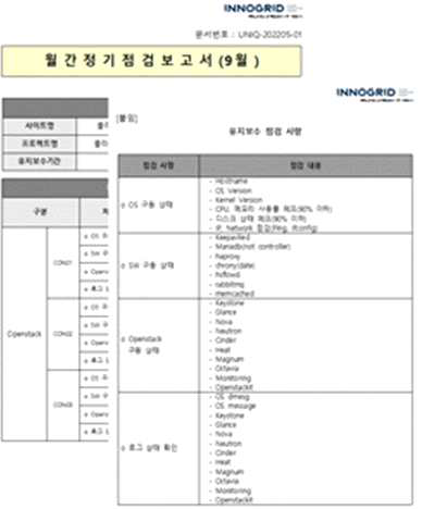 테스트베드 월간 정기 점검