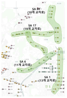 3차년도 신호 최적화 분산 처리 실험 지역 : 53개 교차로