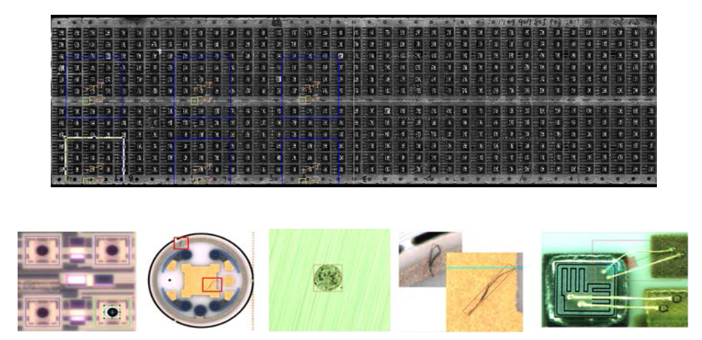 공정 결함 분석용 비전 SW를 이용한 결함 검출 결과