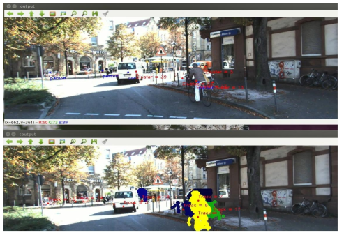 KITTI object detection dataset에서의 시멘틱 객체 검출 실험 결과