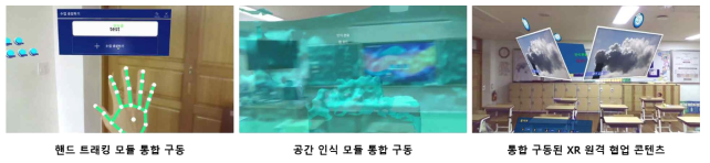 원격 협업 SDK - XR 인터랙션 요소기술 통합 구동 화면