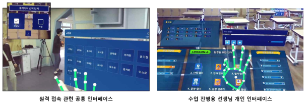 XR 원격 수업 인터페이스 화면