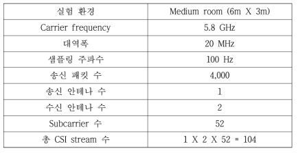 CSI 측정 시 송수신 WiFi 시스템 파라미터