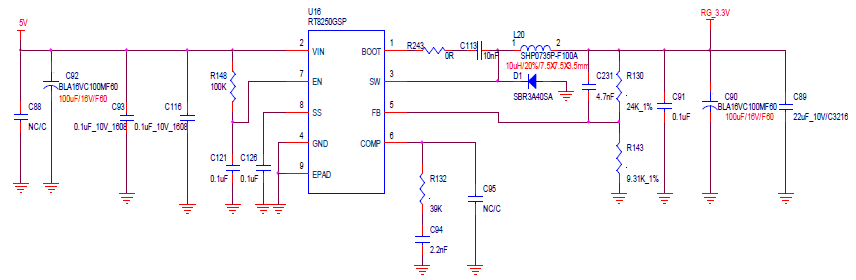 RT8250GSP DC/DC 전원부 회로도