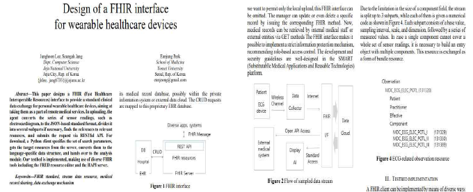 ICUFN 2023 (Design of FHIR interface for waarable healthcare devices)